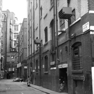 Our original office in Falconberg Mews by the Astoria